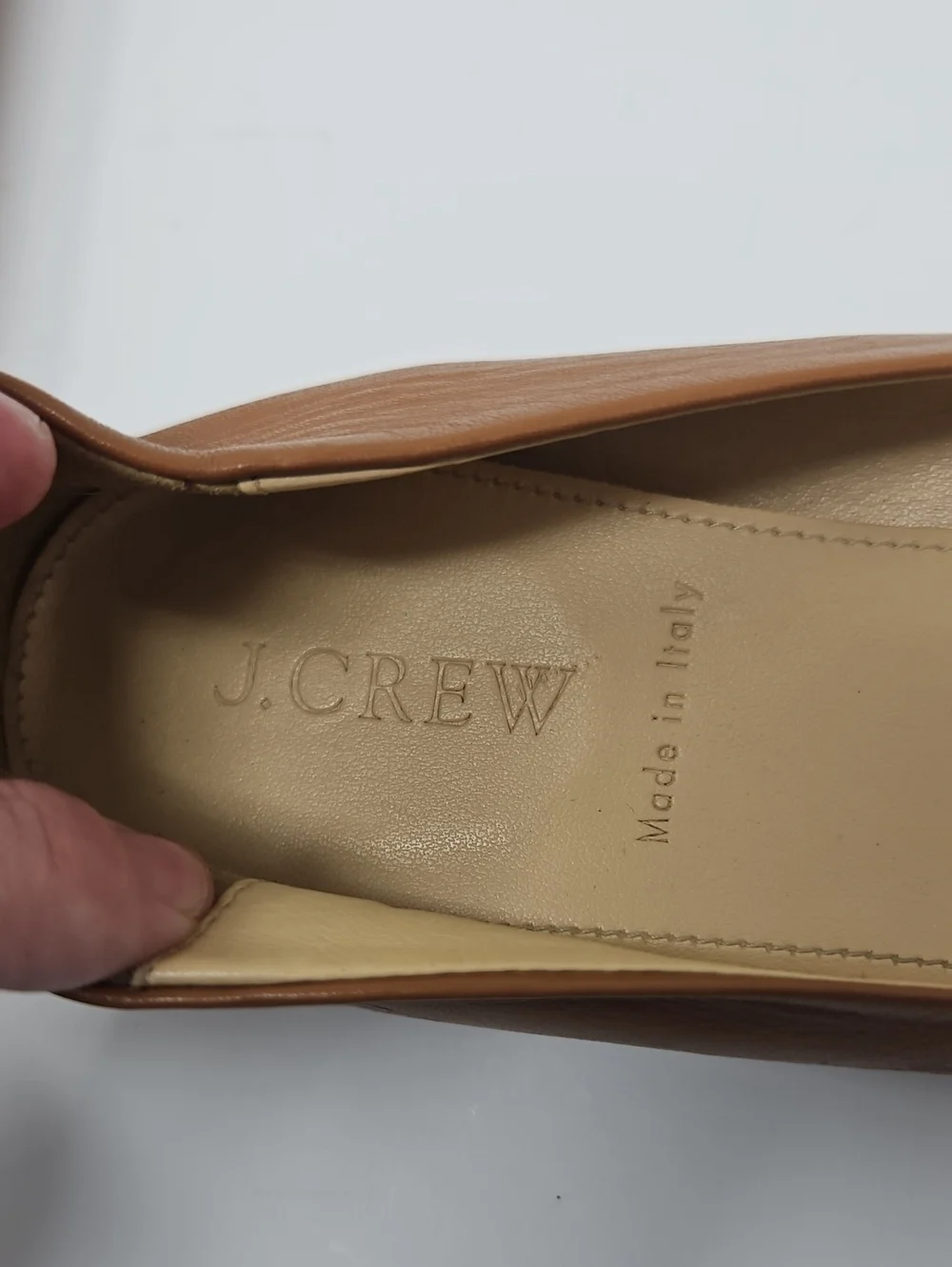 J. Crew Made In Italy Leather Tan Ballet Flats Women's 7 Comfort Minimalist